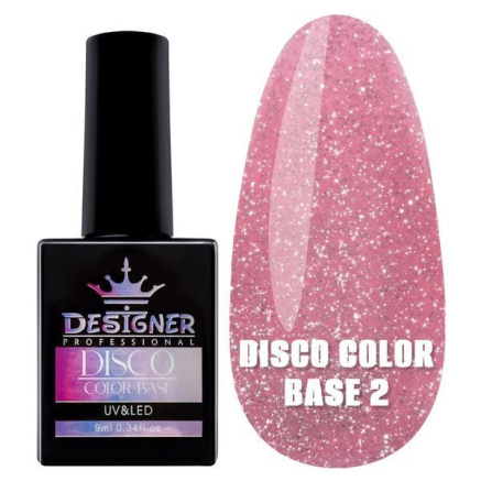 Світловідбивне базове покриття №2 (Рожева барбі), 9 мл. - Disco Color Base Designer