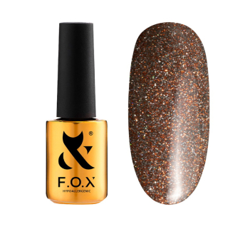 Гель-лак F.O.X Sparkle 001 кофейный с блестками. светоотражающий. 7 мл (390136044529)