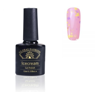Гель-лак Ice Cream Global Fashion, 10 мл (з блискітками різних розмірів) 019