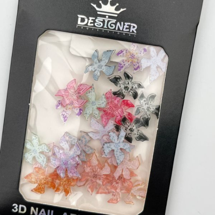 3D декор для об'ємного дизайну нігтів 'Різнокольорові лілії' Designer - C20