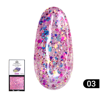 Гель-фарба з глітером, Solid Sequins color gel 5 гр, 03