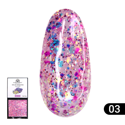 Гель-фарба з глітером, Solid Sequins color gel 5 гр, 03