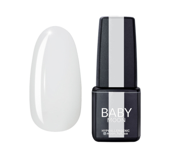 Гель-лак Baby Moon Midnight 003 білий напівпрозорий з блискітками. 6 мл (5908254000287)