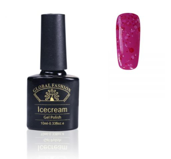 Гель-лак Ice Cream Global Fashion, 10 мл (з блискітками різних розмірів) 012