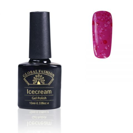 Гель-лак Ice Cream Global Fashion, 10 мл (з блискітками різних розмірів) 012