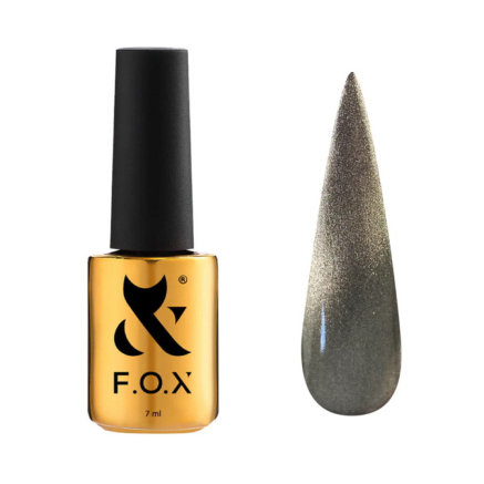Гель-лак F.O.X Cat Eye Crystalline 002 полупрозрачный золотисто-серый с мелким металлизированным шиммером 7 мл (2100994313907)
