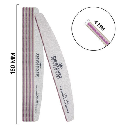 Двостороння пилка півмісяць (100/180 грит.) - Nailfile Designer