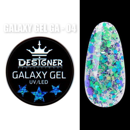 Galaxy Gel 10 мл., Designer (Глітерний гель) - GA - 04