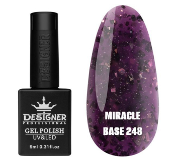 Кольорова база Miracle base 248 Designer (9 мл.) - з чорною, срібною та кольоровою поталлю