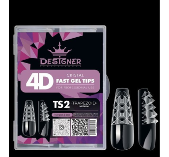 Crystal Fast Gel Tips (Trapezoid Medium TS2) - тіпси гелів з шипами Designer 120 шт/уп