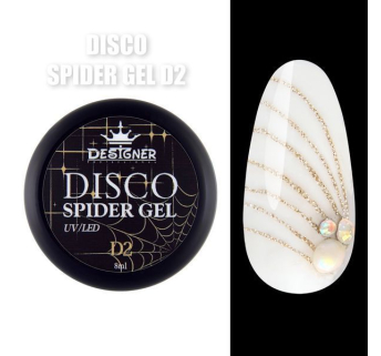 Disco Spider Gel D2 золото, 8 мл., Designer (Світловідбиваюча павутинка)