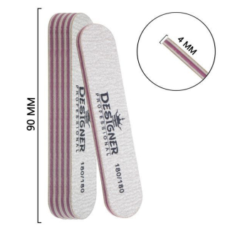 Двостороння овальна міні пилка (180/180 грит.) - Nailfile Designer