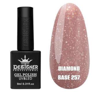 Базове покриття Diamond Base 257 Designer (9 мл.) - с легким світловідбивним ефектом