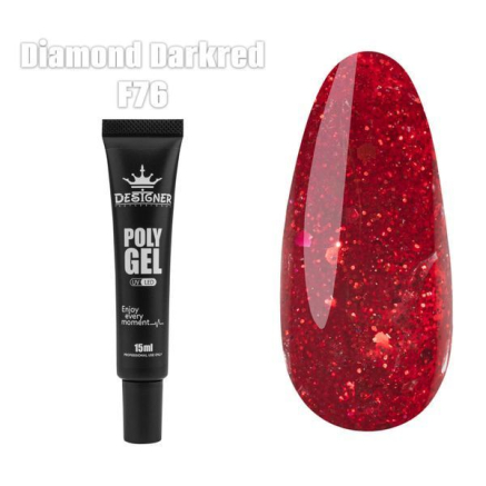 Полігель (15 мл.) Designer F76 Diamond Darkred