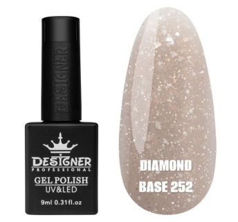 Базове покриття Diamond Base 252 Designer (9 мл.) - с легким світловідбивним ефектом