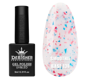 Базове покриття Smoothie Base 138 Designer (9 мл) - з дрібними шматочками фольги