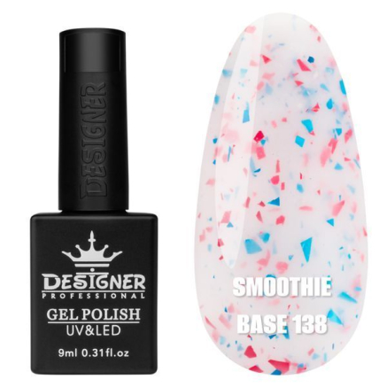 Базове покриття Smoothie Base 138 Designer (9 мл) - з дрібними шматочками фольги