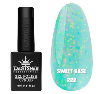 Кольорова база Sweet base 222 Designer (9 мл) - з конфетті різних кольорів