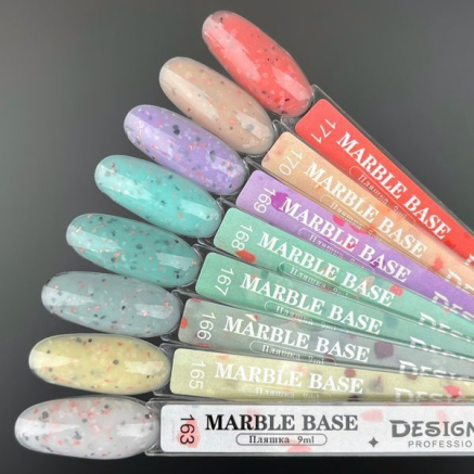Кольорова база Marble base 173 Designer (9 мл) - з різнокольоровою поталлю