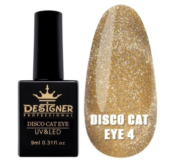 Світловідбивний гель-лак Disco Cat Eye №4, 9 мл., Designer (Котяче око)