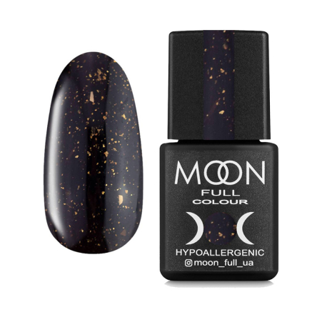 База камуфлююча для гель-лаку Moon Full Rubber Base. чорний 06. з поталлю. 8 мл (5908254192739)