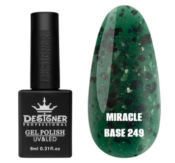Кольорова база Miracle base 249 Designer (9 мл.) - з чорною, срібною та кольоровою поталлю