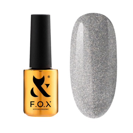 Гель-лак F.O.X Party 008 срібло з блискітками. 7 мл (2100994297986)