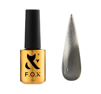 Гель-лак F.O.X Cat Eye Crystalline 004 насыщенный серый с мелким металлизированным шиммером 7 мл (2100994313921)
