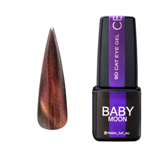Гель-лак Baby Moon 9D Cat Eye 002 шоколадный с золотом 6 мл (5905123021220)