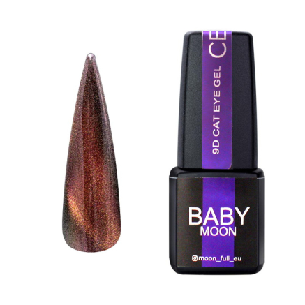 Гель-лак Baby Moon 9D Cat Eye 002 шоколадный с золотом 6 мл (5905123021220)
