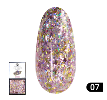 Гель-краска с глиттером, Solid Sequins color gel 5 гр, 07