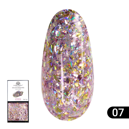 Гель-фарба з глітером, Solid Sequins color gel 5 гр, 07
