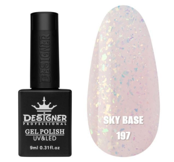 Кольорова база Sky base 197 Designer (9 мл.) - із золотою поталлю