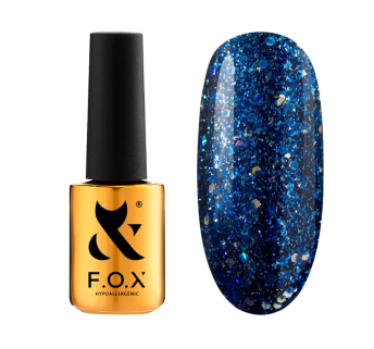 Гель-лак F.O.X Radiance 006 насыщенный синий. со слюдой. шестигранниками и мелкими блестками разных оттенков. 7 мл (2100994278879)
