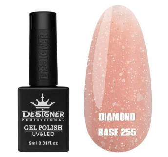 Базове покриття Diamond Base 255 Designer (9 мл.) - с легким світловідбивним ефектом