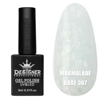 Кольорова база Marmalade base 307 Designer (9 мл.) - з білими конфетті