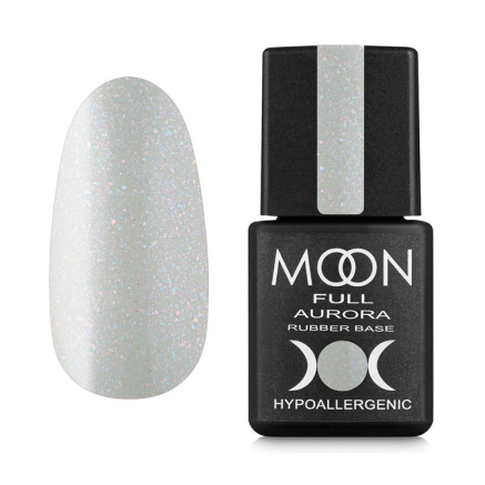 База каучуковая Moon Full Aurora 2004. светло-серый с мелким шиммером. 8 мл (5905123014888)