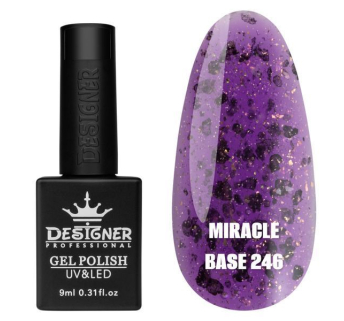 Кольорова база Miracle base 246 Designer (9 мл.) - з чорною, срібною та кольоровою поталлю