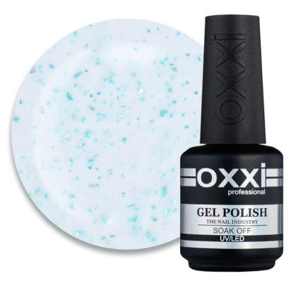 База камуфлююча Oxxi Professional Jolly Base 006. молочний з сріблястою та зеленою поталлю. 15 мл (2100994295937)