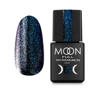 Топ для гель-лака без липкого слоя Moon Full Top Shimmer 1029 с мелким голубым шиммером 8 мл (5905123021473)