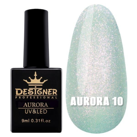 Гель-лак Aurora №10, 9 мл., Designer (Ефект втирання)