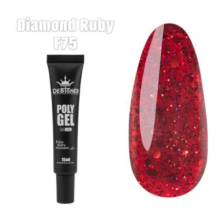 Полігель (15 мл.) Designer F75 Diamond Ruby