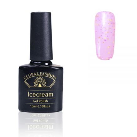 Гель-лак Ice Cream Global Fashion, 10 мл (з блискітками різних розмірів) 017