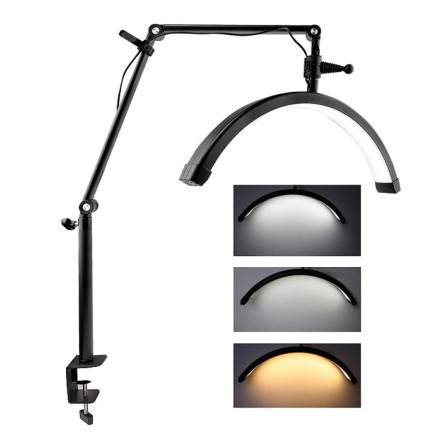 Лампа бестеневая настольная LED Smart Moon Light M16X на струбцине 20 Вт цвет черный (2100994303984)