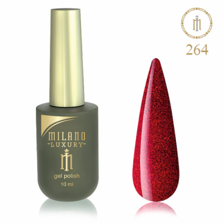 Гель лак MILANO LUXURY 10 мл № 264 (Малинове мерехтіння)