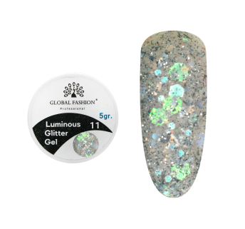 Глиттер гель что светится в темноте, 5 гр, Luminous Glitter Gel 11