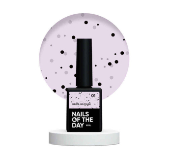 Гель-лак Nails Of The Day MIDots 01. молочно-розовый с черными точками. 10 мл (4821110788604)