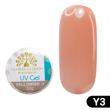 Гель для моделювання нігтів Global Fashion 50 гр Yellowish-3
