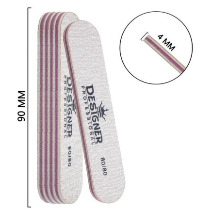 Двостороння овальна міні пилка (80/80 грит.) - Nailfile Designer