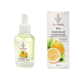 Сухое масло для кутикулы с пипеткой с ароматом лимон, Bee Nails, 30 мл